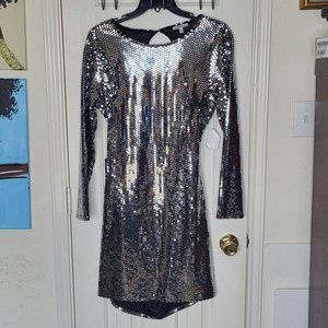 Backless Sequined Bodycon Mini Dress Size XL